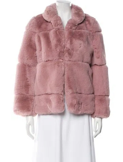 Pre-owned Apparis Faux Fur Coat In Pink
