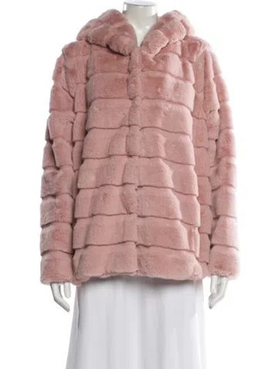 Pre-owned Apparis Faux Fur Coat In Pink