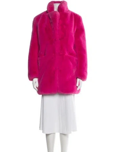 Pre-owned Apparis Faux Fur Coat In Pink