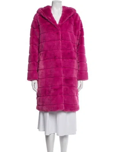 Pre-owned Apparis Faux Fur Coat In Pink