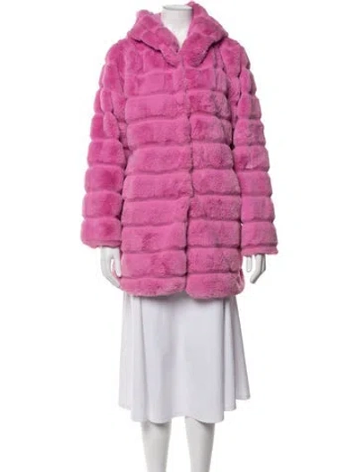 Pre-owned Apparis Faux Fur Coat In Pink