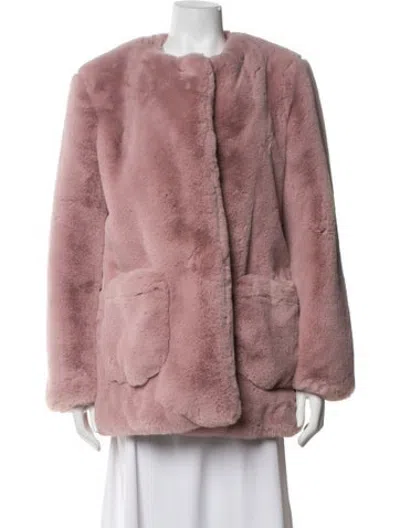 Pre-owned Apparis Faux Fur Coat In Pink