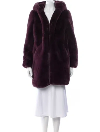Pre-owned Apparis Faux Fur Coat In Purple