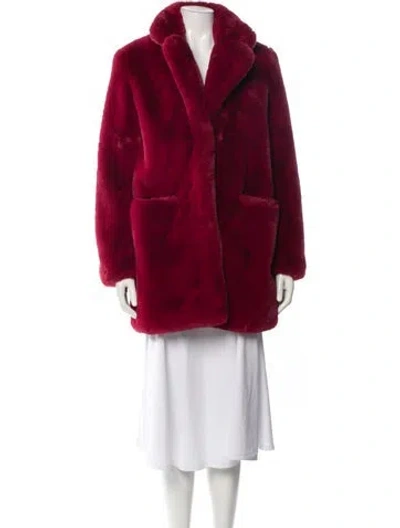 Pre-owned Apparis Faux Fur Coat In Red