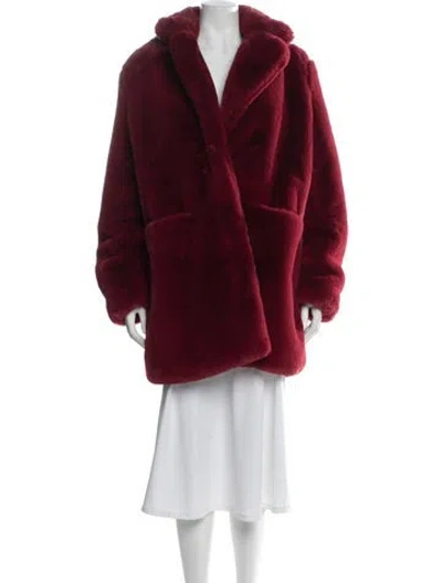 Pre-owned Apparis Faux Fur Coat In Red