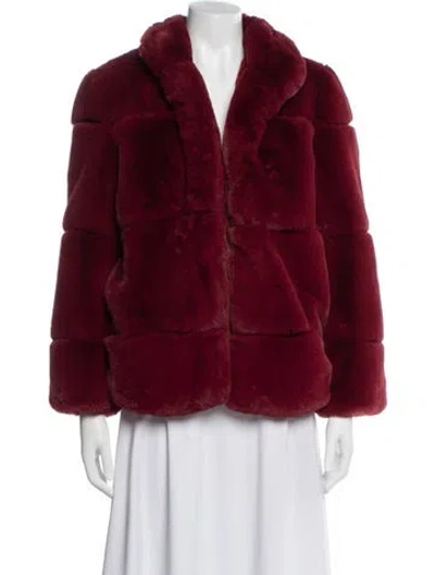 Pre-owned Apparis Faux Fur Coat In Red