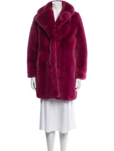 Pre-owned Apparis Faux Fur Coat In Red