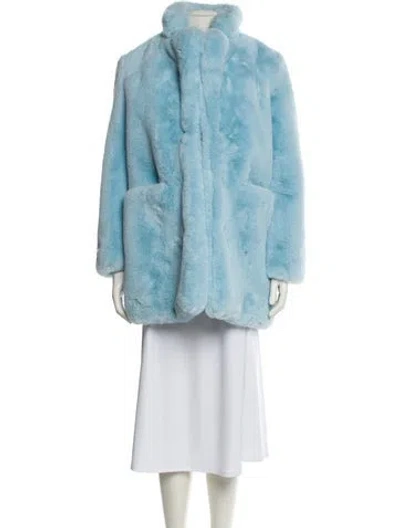 Pre-owned Apparis Faux Fur Coat W/ Tags In Blue