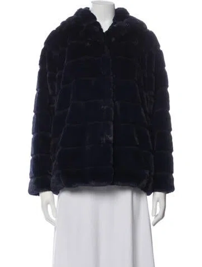 Pre-owned Apparis Faux Fur Coat W/ Tags In Blue