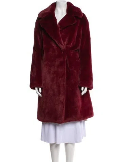Pre-owned Apparis Faux Fur Coat W/ Tags In Burgundy