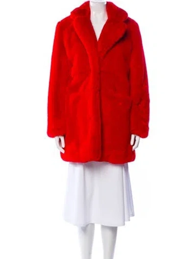Pre-owned Apparis Faux Fur Coat W/ Tags In Red