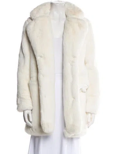 Pre-owned Apparis Faux Fur Coat In White