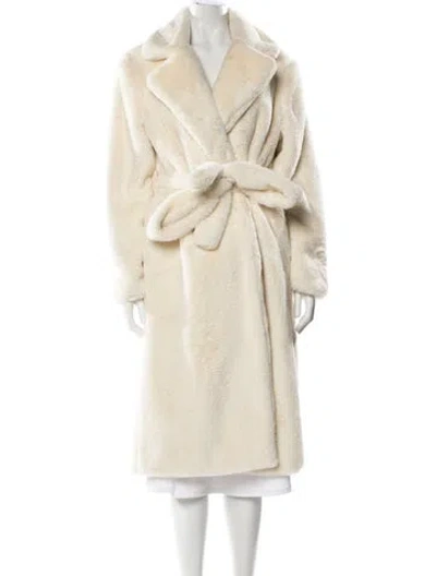 Pre-owned Apparis Faux Fur Coat In White