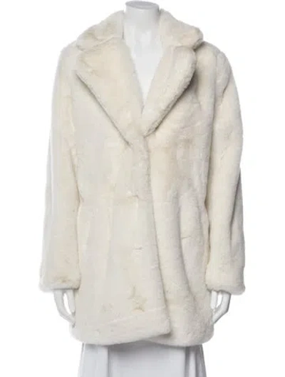 Pre-owned Apparis Faux Fur Coat In White
