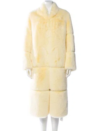 Pre-owned Apparis Faux Fur Coat In Yellow