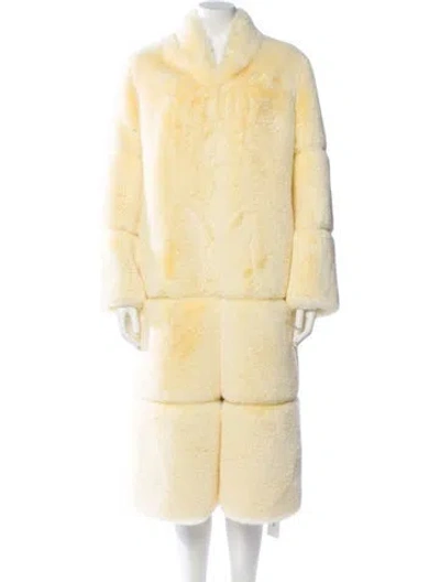 Pre-owned Apparis Faux Fur Coat In Yellow