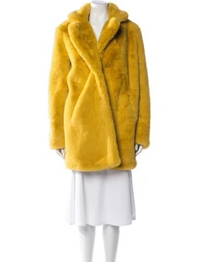 Pre-owned Apparis Faux Fur Coat In Yellow