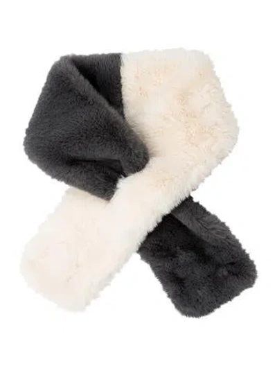 Pre-owned Apparis Faux Fur Colorblock Pattern Stole In Multi
