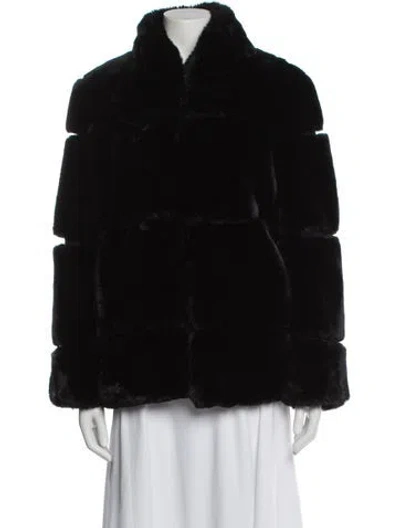 Pre-owned Apparis Faux Fur Down Jacket In Black