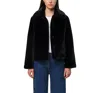 Apparis Milly Faux Fur Short Coat In Noir