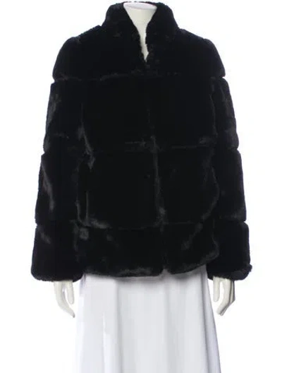 Pre-owned Apparis Faux Fur Faux Fur Coat In Black