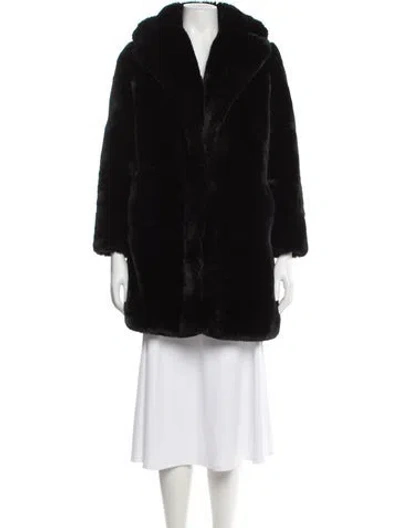 Pre-owned Apparis Faux Fur Faux Fur Coat In Black