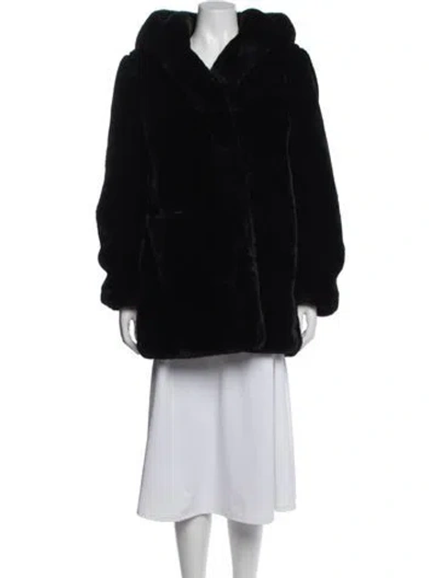 Pre-owned Apparis Faux Fur Faux Fur Coat In Black