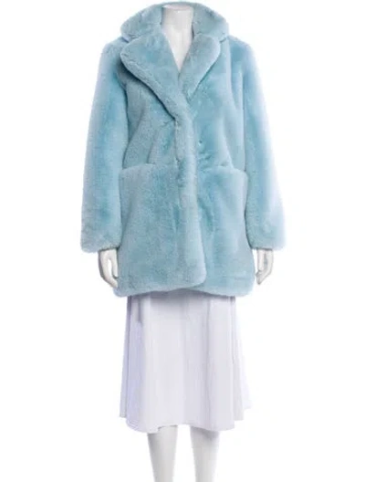 Pre-owned Apparis Faux Fur Faux Fur Coat In Blue