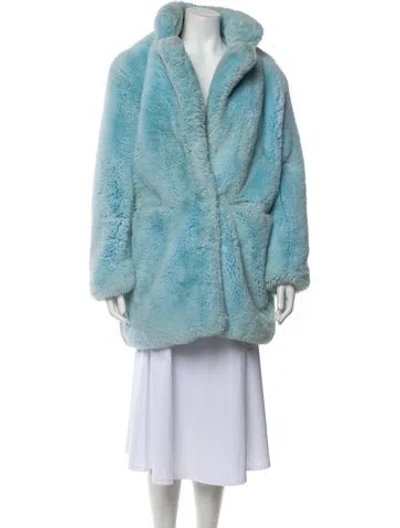 Pre-owned Apparis Faux Fur Faux Fur Coat In Blue