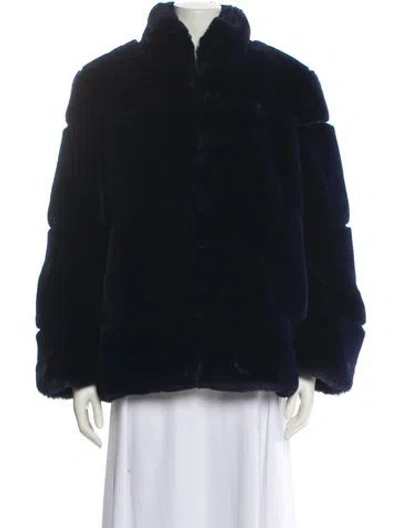 Pre-owned Apparis Faux Fur Faux Fur Coat In Blue
