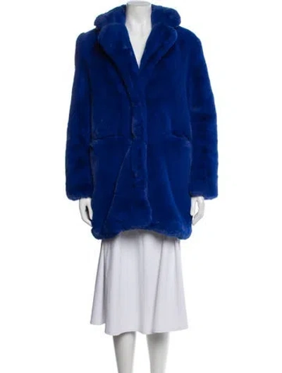 Pre-owned Apparis Faux Fur Faux Fur Coat In Blue