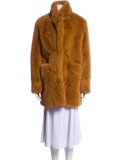Pre-owned Apparis Faux Fur Faux Fur Coat In Brown
