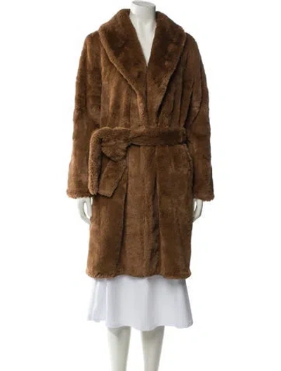 Pre-owned Apparis Faux Fur Faux Fur Coat In Brown