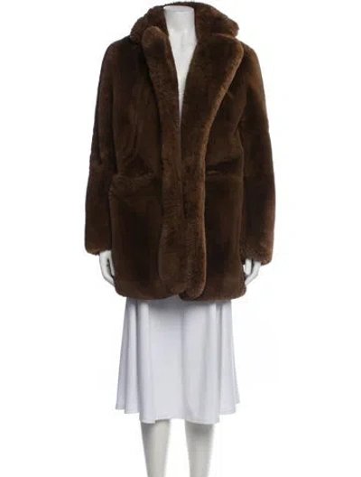 Pre-owned Apparis Faux Fur Faux Fur Coat In Brown