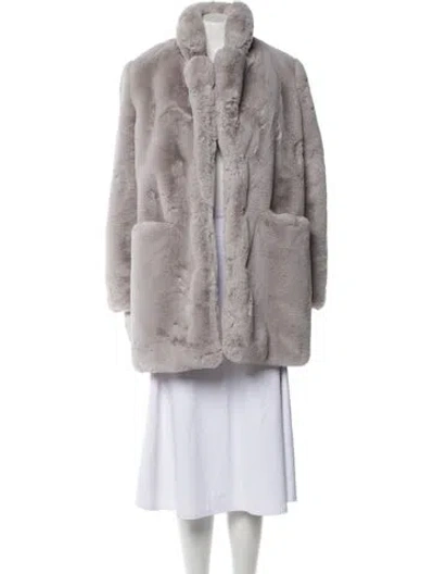 Pre-owned Apparis Faux Fur Faux Fur Coat In Gray