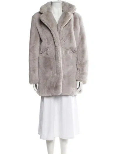 Pre-owned Apparis Faux Fur Faux Fur Coat In Gray