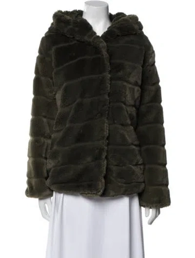 Pre-owned Apparis Faux Fur Faux Fur Coat In Green