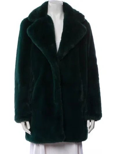 Pre-owned Apparis Faux Fur Faux Fur Coat In Green