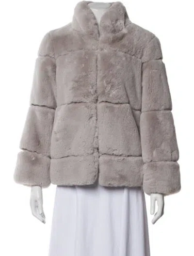 Pre-owned Apparis Faux Fur Faux Fur Coat In Neutral