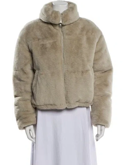 Pre-owned Apparis Faux Fur Faux Fur Coat In Neutral