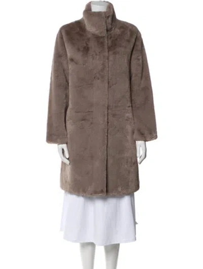 Pre-owned Apparis Faux Fur Faux Fur Coat In Neutral