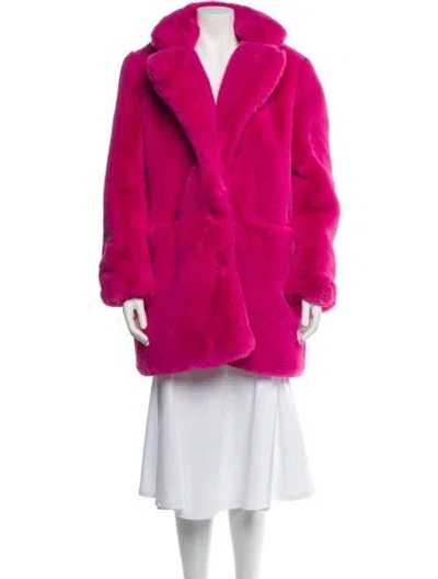 Pre-owned Apparis Faux Fur Faux Fur Coat In Pink