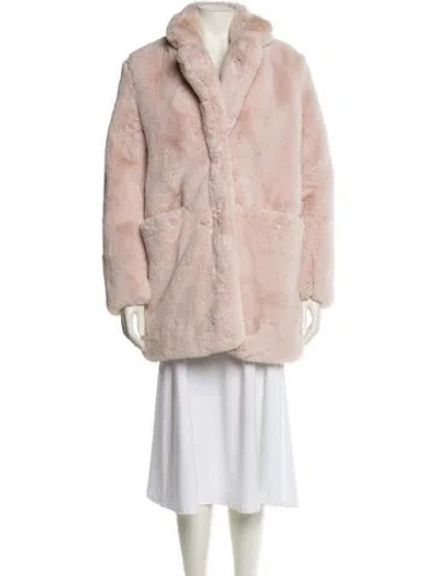 Pre-owned Apparis Faux Fur Faux Fur Coat In Pink