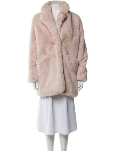 Pre-owned Apparis Faux Fur Faux Fur Coat In Pink