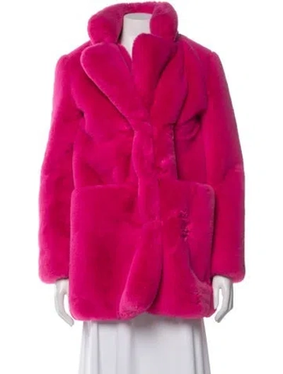 Pre-owned Apparis Faux Fur Faux Fur Coat In Pink