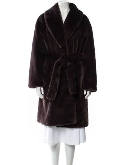 Pre-owned Apparis Faux Fur Faux Fur Coat In Purple