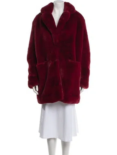 Pre-owned Apparis Faux Fur Faux Fur Coat In Red