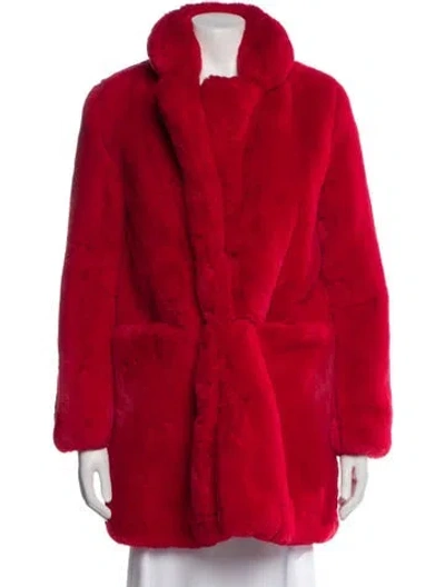 Pre-owned Apparis Faux Fur Faux Fur Coat In Red