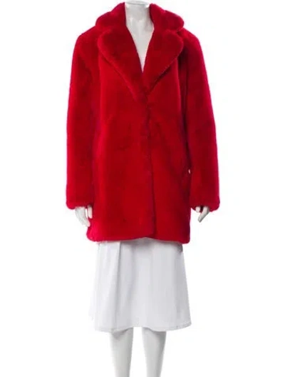 Pre-owned Apparis Faux Fur Faux Fur Coat In Red