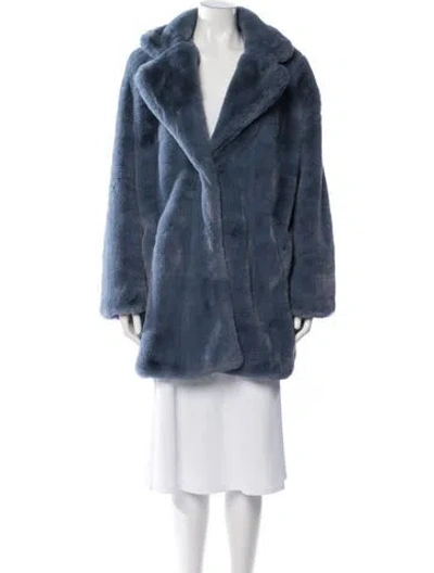 Pre-owned Apparis Faux Fur Faux Fur Coat W/ Tags In Blue